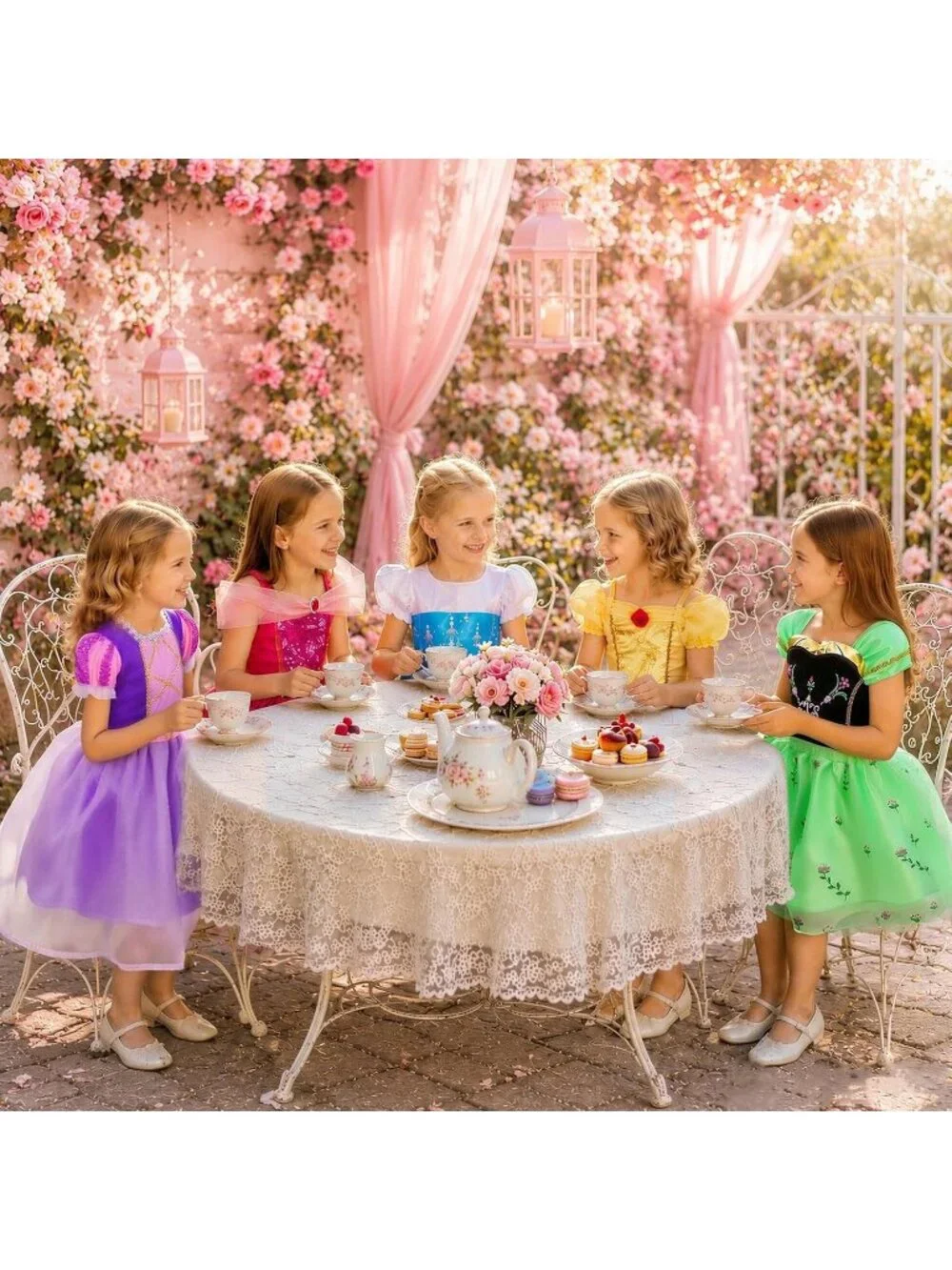 Princess Dress Up Trunk 16PCS Costume Set for Girls Birthday Gift - Red